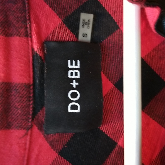 *2 for $12* DO+BE Plaid Faux Leather Button Up Top Size S - Picture 4 of 6
